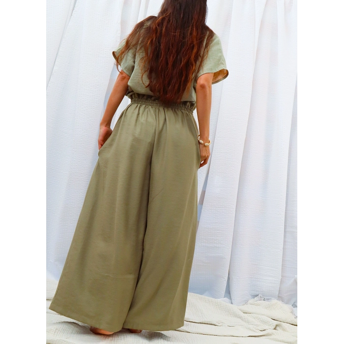 SAHRA BOHEM BOL PAÇA PANTOLON / Yağ Yeşili