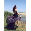 GAZELLE BOHO STİL MAXİ ÇİNGENE ELBİSE / Tarçın