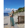 AZİZE BOHEM STİL MÜSLİN ELBİSE / ZÜMRÜT