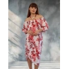 BALİ ETEĞİ BÜZGÜLÜ ELBİSE / Mercan