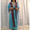TARSUS KİLİM BORDÜRLÜ DOKUMA KAFTAN / turkuaz