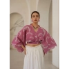 DEMRE PAMUK BAĞLAMALI CROP BLUZ