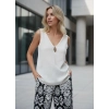 YAPRAK V YAKA Çift KAT MÜSLİN BLUZ