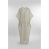 ATLAS ÇİZGİLİ ŞİLE BEZİ PÜSKÜL DETAYLI KAFTAN