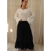 NAZLI PAMUK VUAL ÇİFT KAT ETEK / Siyah