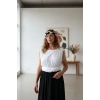 HERA ÇİFT RENK BELİ ÖRGÜLÜ MÜSLİN ELBİSE Siyah