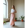 HERA ÇİFT RENK BELİ ÖRGÜLÜ MÜSLİN ELBİSE pembe