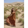 GAZELLE BOHO ÇİNGENE ELBİSE / Camel