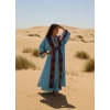 TARSUS KİLİM BORDÜRLÜ DOKUMA KAFTAN / turkuaz