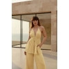 BABYLON SIRT DEKOLTELİ BLUZ & PANTOLON TAKIM / krem