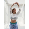 CROP FİLE BLUZ / Beyaz