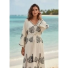 CORAL PAMUK BASKILI ELBİSE / mercan desen