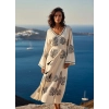 CORAL PAMUK BASKILI ELBİSE / mercan desen
