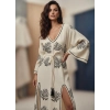 CORAL PAMUK BASKILI ELBİSE / mercan desen