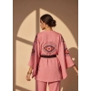 TILSIM PAMUK DOKUMA TAŞ BASKI KİMONO / Pembe