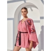 TILSIM PAMUK DOKUMA TAŞ BASKI KİMONO / Pembe