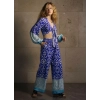 LEYLA BAĞLAMALI CROP & PANTOLON TAKIM / mavi