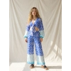 LEYLA BAĞLAMALI CROP & PANTOLON TAKIM / mavi