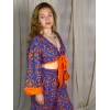 LEYLA BAĞLAMALI CROP & PANTOLON TAKIM / turuncu