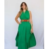 AZİZE BOHEM STİL MÜSLİN ELBİSE / çimen