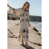 CORAL PAMUK BASKILI ELBİSE / mercan desen