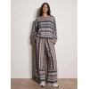 ETNİK DESENLİ TRİKO PANTOLON & BLUZ TAKIM