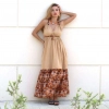 GAZELLE BOHO ÇİNGENE ELBİSE / BEJ