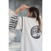 HAYAT AĞACI TAHTA BASKILI DOKUMA KAFTAN / Naturel