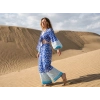 LEYLA BAĞLAMALI CROP & PANTOLON TAKIM / mavi