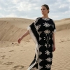 MUKARNAS ETNİK DESENLİ VİSKON KAFTAN ELBİSE