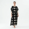 MUKARNAS ETNİK DESENLİ VİSKON KAFTAN ELBİSE
