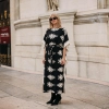 MUKARNAS ETNİK DESENLİ VİSKON KAFTAN ELBİSE