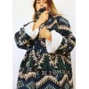 NAVAJO POLAR KİLİM DESEN PALTO