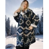 NAVAJO POLAR KİLİM DESEN PALTO