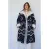 NAVAJO POLAR KİLİM DESEN PALTO