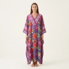 PHUKET ÇİÇEK DESENLİ VİSKON KAFTAN ELBİSE