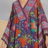 PHUKET ÇİÇEK DESENLİ VİSKON KAFTAN ELBİSE