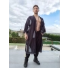 PYRAMID TAHTA BASKI KAFTAN / siyah