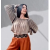 SAHRA MADONNA YAKA CROP BLUZ / Vizon