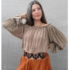 SAHRA MADONNA YAKA CROP BLUZ / Vizon