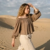 SAHRA MADONNA YAKA CROP BLUZ / Vizon
