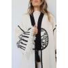 HAYAT AĞACI TAHTA BASKILI DOKUMA KAFTAN / Naturel