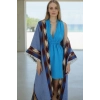 TARSUS KİLİM BORDÜRLÜ DOKUMA KAFTAN / mavi