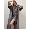 TARSUS KİLİM BORDÜRLÜ DOKUMA KAFTAN / siyah