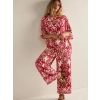 VİSKON BASKILI ŞALVAR PANTOLON & MADONNA YAKA BLUZ TAKIM