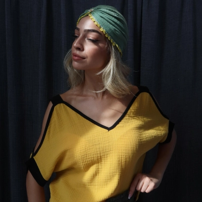 HARMAN 2 RENK MÜSLİN BLUZ