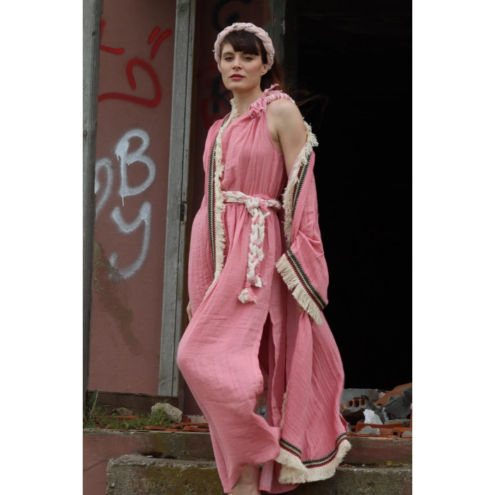 ASYA PAMUK PÜSKÜLLÜ BOHO KAFTAN
