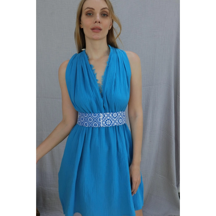 AZİZE KİLİM KEMERLİ ELBİSE / mini