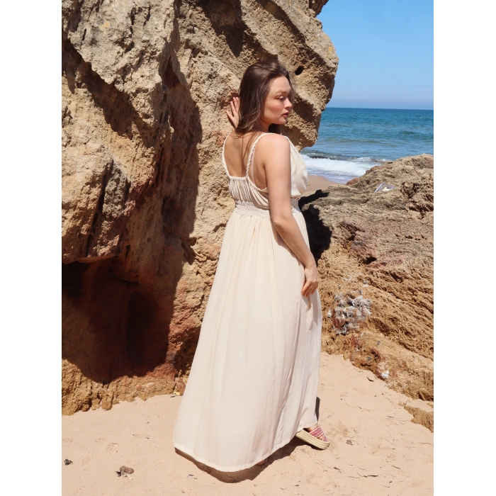 ELMAS KAFTAN & ELBİSE TAKIM / Ekru