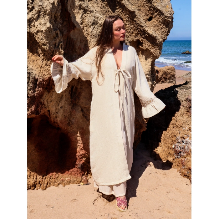 ELMAS KAFTAN & ELBİSE TAKIM / Ekru